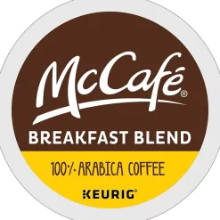 McCafe Breakfast Blend Coffee Keurig® K-Cup® Pods, Light Roast, 96/Carton (080412CT)
