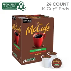 McCafe Premium Roast Decaf Coffee Keurig® K-Cup® Pods, Medium Roast, 24/Box (5000201380)