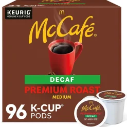 McCafe Premium Roast Decaf Coffee Keurig® K-Cup® Pods, Medium Roast, 96/Carton (080443CT)
