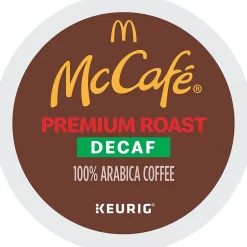 McCafe Premium Roast Decaf Coffee Keurig® K-Cup® Pods, Medium Roast, 96/Carton (080443CT)