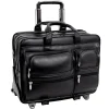 Clinton P Series Laptop Rolling Briefcase, Black Leather (88445)<McKlein Best