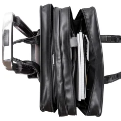 Clinton P Series Laptop Rolling Briefcase, Black Leather (88445)<McKlein Best