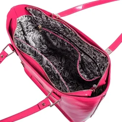 CRISTINA Fuchsia Genuine Leather Tote with Tablet Pocket, Large (97543)<McKlein Discount