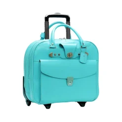 Laptop Bags|McKlein DENALI 15" Leather Laptop Bag, Aqua Blue (99708)