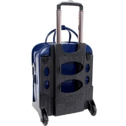 LA GRANGE W Series Laptop Rolling Briefcase, Navy Genuine Leather (96497)<McKlein Online