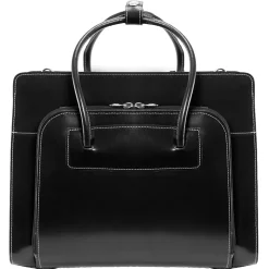 Lake Forest Ladies' Laptop Briefcase, Top Grain Cowhide Leather, Black (94335)<McKlein Discount
