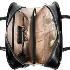 Lakewood, Checkpoint-Friendly Detachable Wheeled Laptop Briefcase, Top Grain Cowhide Leather, Black (96615)<McKlein Hot