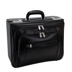 Laptop Roller, Black Leather (84665)<McKlein Clearance