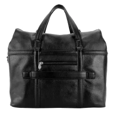 Leather Roll Top Laptop Briefcase, Edgefield, Pebble Grain Calfskin Leather, Black (88755)<McKlein Online