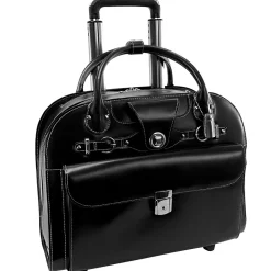 Limited Edition Laptop Briefcase, Black Leather (96315C)<McKlein Discount
