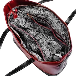 M Series Serafina Red Leather Tote with Tablet Pocket (97566)<McKlein Hot