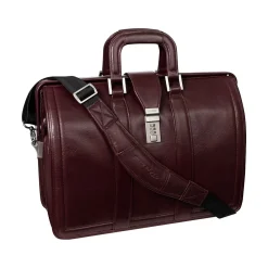 MORGAN Leather Litigator Laptop Briefcase, Burgundy (83346)<McKlein Discount