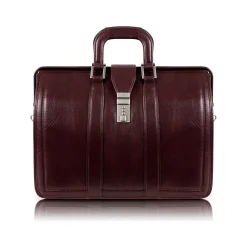 MORGAN Leather Litigator Laptop Briefcase, Burgundy (83346)<McKlein Discount