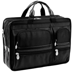 P Series Laptop Briefcase, Black Nylon (58435)<McKlein Clearance