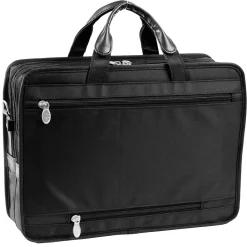 P Series Laptop Briefcase, Black Nylon (58435)<McKlein Clearance