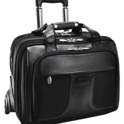 R Series, CHICAGO, Nylon, Patented Detachable Wheeled Laptop Overnight w/Removable Briefcase, Black (73585)<McKlein Best