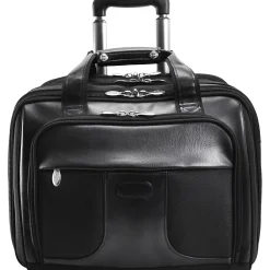 R Series, CHICAGO, Nylon, Patented Detachable Wheeled Laptop Overnight w/Removable Briefcase, Black (73585)<McKlein Best