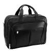 R Series, PEARSON, Top Grain Cowhide Leather,Expandable Double Compartment Laptop Briefcase, Black (84565)<McKlein Hot