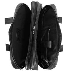 R Series, PEARSON, Top Grain Cowhide Leather,Expandable Double Compartment Laptop Briefcase, Black (84565)<McKlein Hot