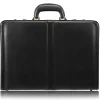 Reagan Attache Briefcase, Top Grain Cowhide Leather, Black (80445)<McKlein Sale