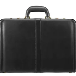Reagan Attache Briefcase, Top Grain Cowhide Leather, Black (80445)<McKlein Sale