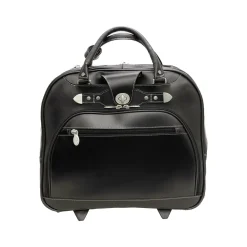 Laptop Bags|McKlein REDWOOD 15" Leather Rolling Laptop Bag, Black (99695)