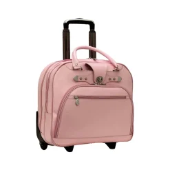 Laptop Bags|McKlein REDWOOD 15" Leather Rolling Laptop Bag, Pink (99699)