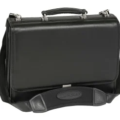 River North Triple Compartment Laptop Briefcase, Full Grain Cashmere Napa Leather, Black (43555)<McKlein Discount