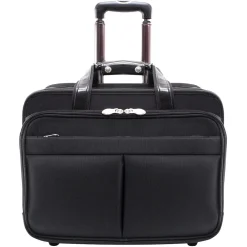 Roosevelt, Patented Detachable Wheeled Laptop Briefcase, Tech-Lite Ballistic Nylon, Black (74555)<McKlein Best