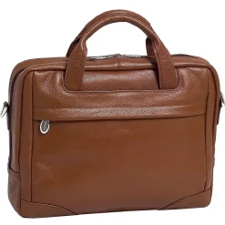 S Series Laptop Briefcase, Brown Leather (15474)<McKlein Clearance