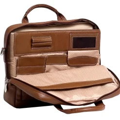 S Series Laptop Briefcase, Brown Leather (15474)<McKlein Clearance