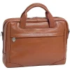 S Series Laptop Briefcase, Brown Leather (15484)<McKlein Best