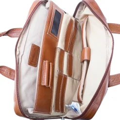 S Series Laptop Briefcase, Brown Leather (15484)<McKlein Best