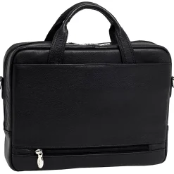 S Series Laptop Briefcase, Black Leather (15495)<McKlein Clearance