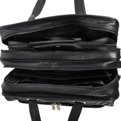 S Series Laptop Rolling Briefcase, Black Leather (15705)<McKlein Sale