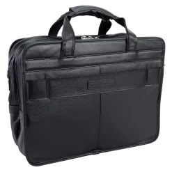S Series Laptop Rolling Briefcase, Black Leather (15705)<McKlein Sale