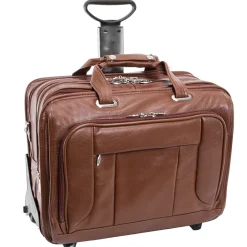 S Series, WEST TOWN, PebbleGrain Leather, Checkpoint-Friendly Detachable Wheeled Laptop Briefcase, Brown (15704)<McKlein Discount