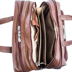 S Series, WEST TOWN, PebbleGrain Leather, Checkpoint-Friendly Detachable Wheeled Laptop Briefcase, Brown (15704)<McKlein Discount
