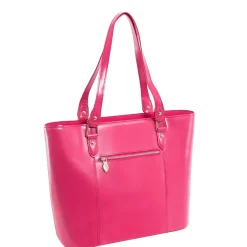 SAVARNA Fuchsia Genuine Leather Tote with Tablet Pocket, Large (97573)<McKlein New