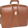 V Series, HARRISON, Top Grain Cowhide Leather,Partners Laptop Briefcase, Brown (83384)<McKlein Clearance