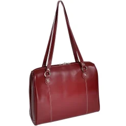 W Series, GLENVIEW, Genuine Cowhide Leather, Ladies' Laptop Briefcase, Red (94746)<McKlein New