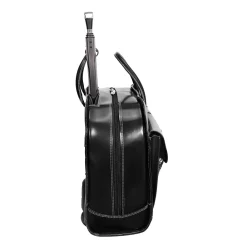 W Series Laptop Briefcase, Black Leather (96185A)<McKlein New