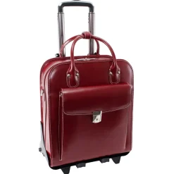 W Series Laptop Roller, Red Trimmed In Sand Leather (96496)<McKlein