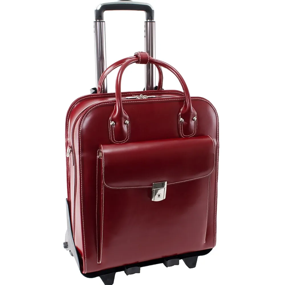 W Series Laptop Roller, Red Trimmed In Sand Leather (96496)<McKlein