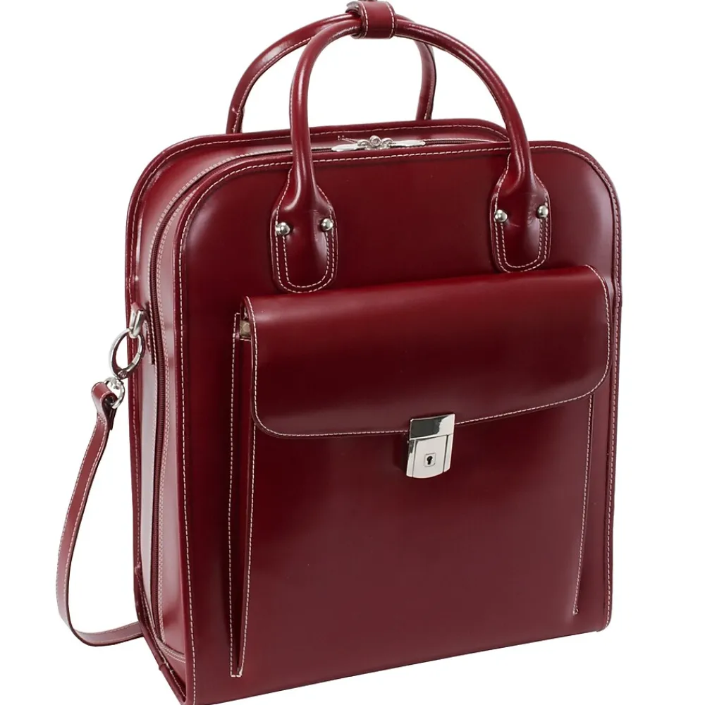 W Series Laptop Roller, Red Trimmed In Sand Leather (96496)<McKlein