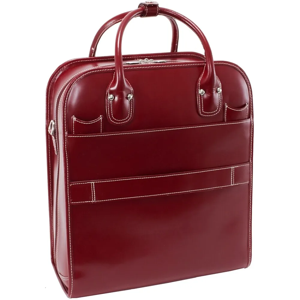 W Series Laptop Roller, Red Trimmed In Sand Leather (96496)<McKlein