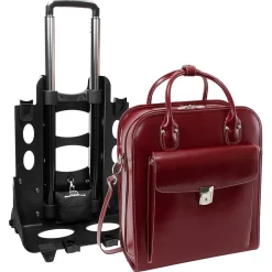 W Series Laptop Roller, Red Trimmed In Sand Leather (96496)<McKlein