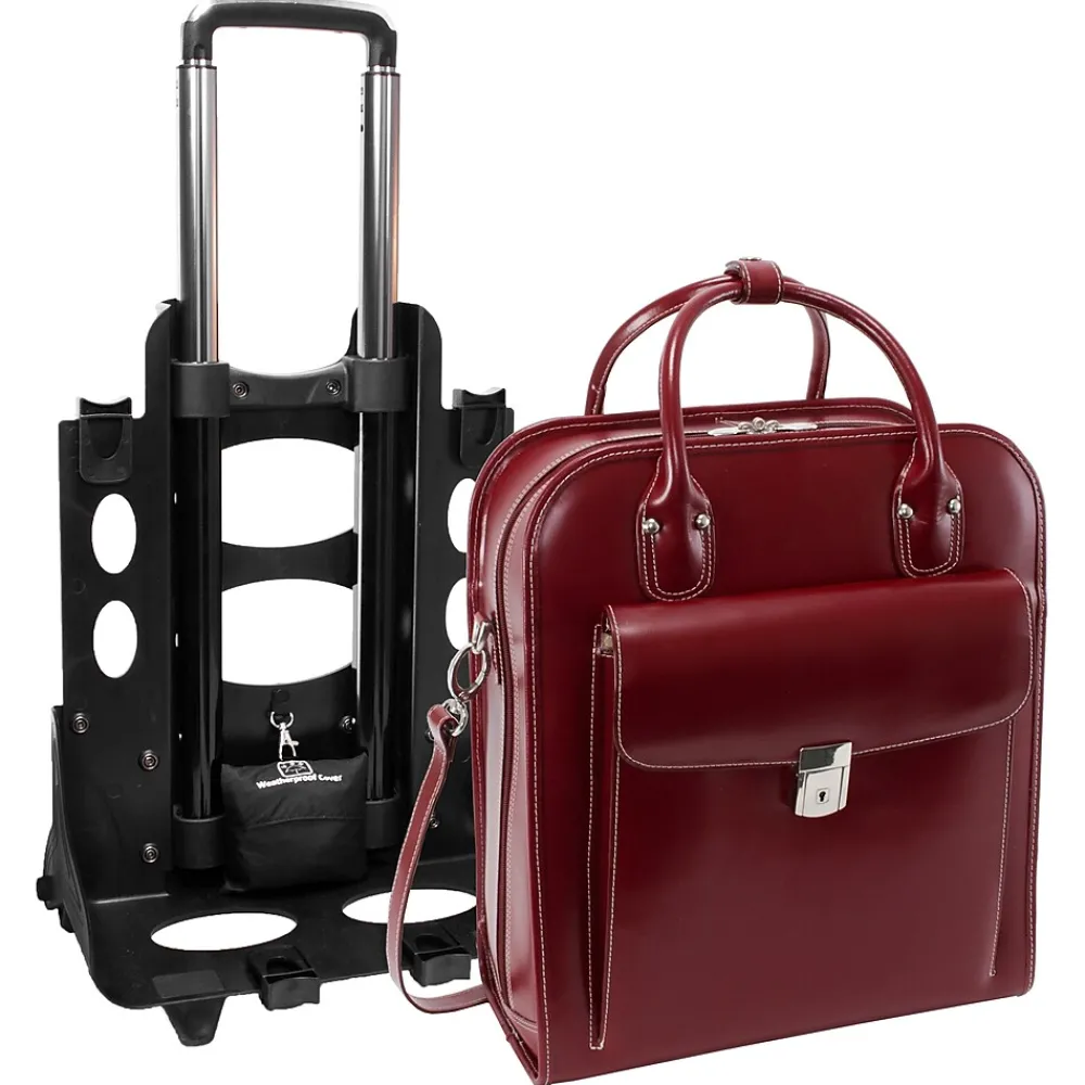 W Series Laptop Roller, Red Trimmed In Sand Leather (96496)<McKlein