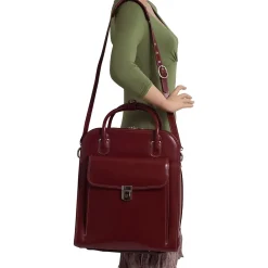 W Series Laptop Roller, Red Trimmed In Sand Leather (96496)<McKlein