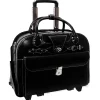 W Series, ROSEVILLE, Genuine Cowhide Leather, Checkpoint-Friendly Detachable Wheeled Laptop Briefcase, Black (96645)<McKlein Clearance